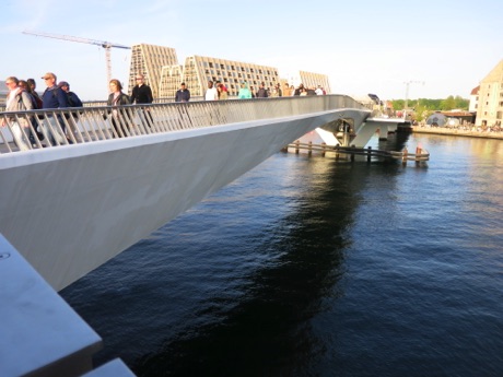 Inderhavnsbroen bridge; sections slide to separate for tall ships to pass under